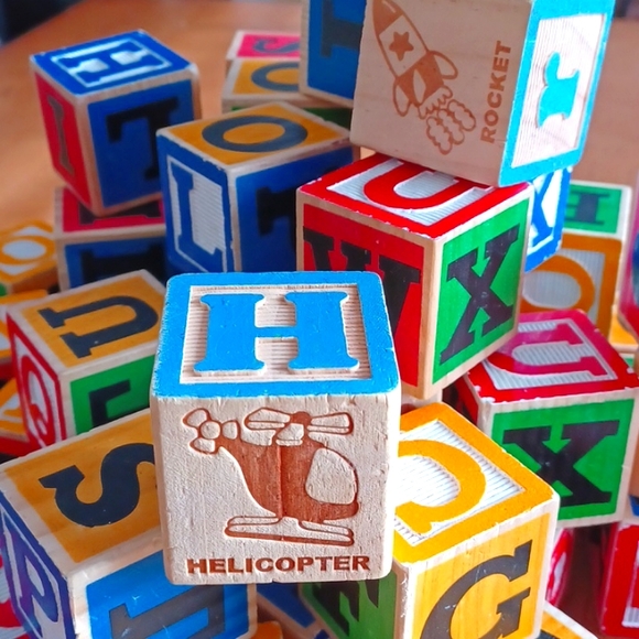 55 Pieces. Wooden Kids Alphabet Blocks - Picture 5 of 8